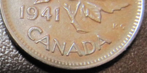 Canada-1941-1-Cent-Doubling-On-Date